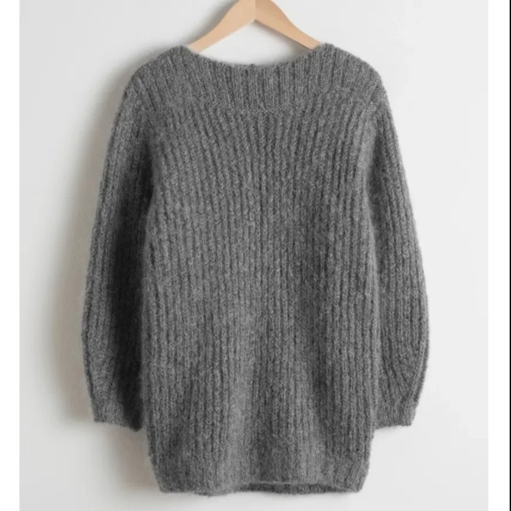 & Other Stories Gray Crew Neck Sweater - Picture 2 of 8
